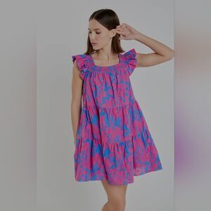 English Factory Floral Print Sleeveless Mini Dress Size L